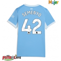 Camiseta Manchester City Antoine Semenyo #42 Primera Equipación para mujer 2026-27 manga corta